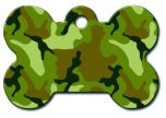 ID Tag Bone Painted Green Camouflage