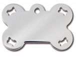 ID Tag Bone Chrome with Cut-Out 