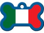 ID Tag Bone Painted Italian Flag 