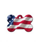 ID Tag Bone Painted USA Flag