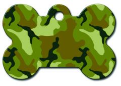ID Tag - Bone Painted Green Camouflage