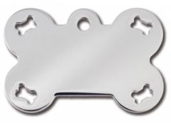 ID Tag - Bone Chrome with Cut-out
