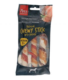 Pets Unlimited Tricolor Chewy Sticks w/ Ckn M 3pcs